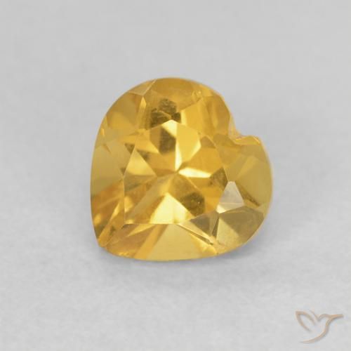 0.78ct Natural Gold Citrine, Heart, VVS-VS