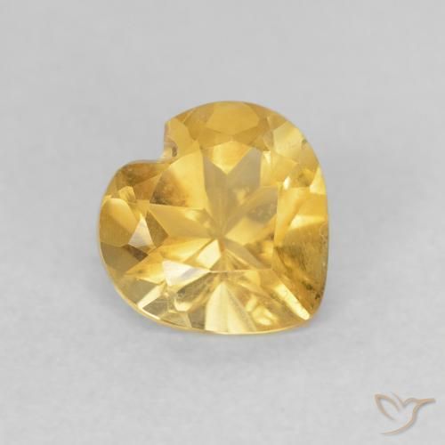 0.67ct Natural Gold Citrine, Heart, VVS-VS