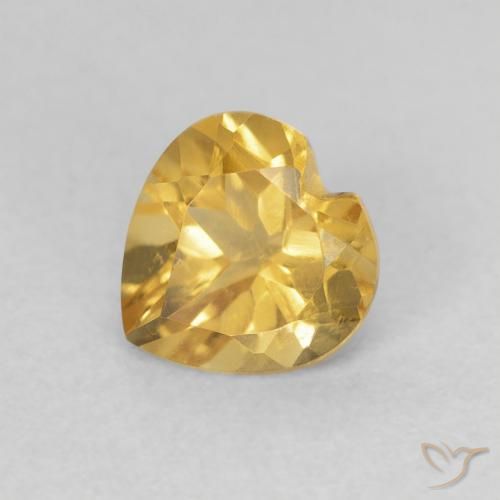 0.73ct Natural Medium Gold Citrine, Heart, VVS