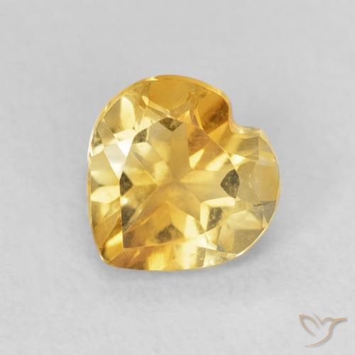 0.85ct Natural Golden Citrine, Heart, VVS
