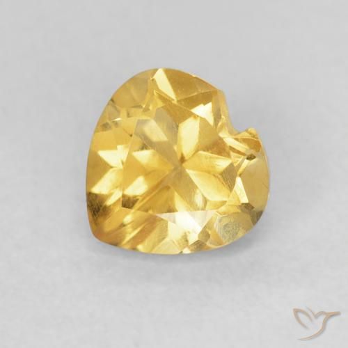 0.74ct Natural Medium Gold Citrine, Heart, VVS