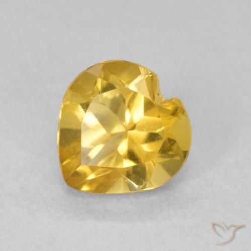0.75ct Natural Golden Orange Citrine, Heart, VVS-VS