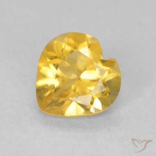 0.66ct Natural Golden Citrine, Heart, VVS-VS
