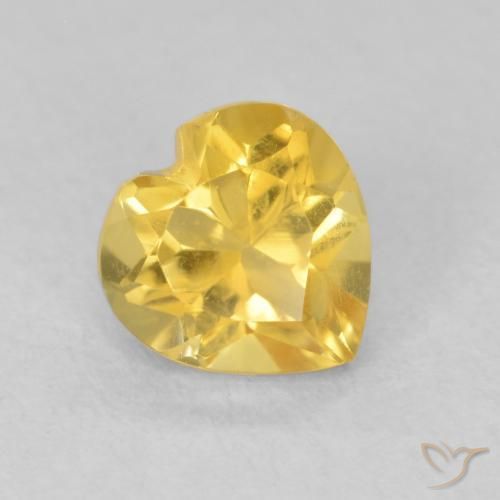 0.76ct Natural Golden Orange Citrine, Heart, VVS-VS