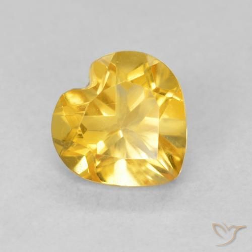 0.73ct Natural Golden Citrine, Heart, VVS-VS