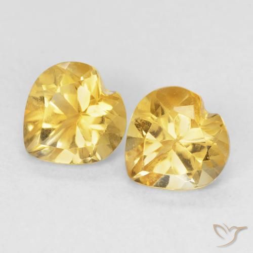 1.41ctw Natural Golden Orange Citrine, Heart, VVS-VS
