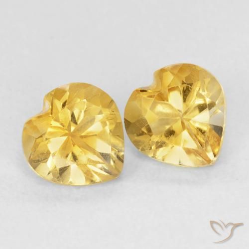 1.41 ctw Golden Citrine Stones, Natural Citrine in Heart Facet Shape for Sale