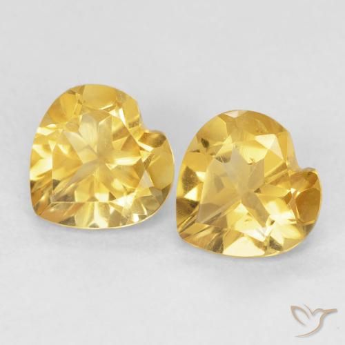 1.34ctw Natural Golden Citrine, Heart, VVS-VS