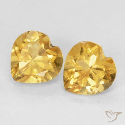 1.55ctw Natural Golden Citrine, Heart, VVS-VS