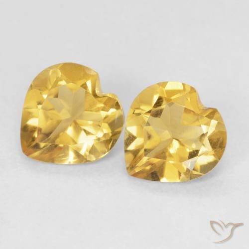 1.14ctw Natural Medium Golden Citrine, Heart, VVS-VS