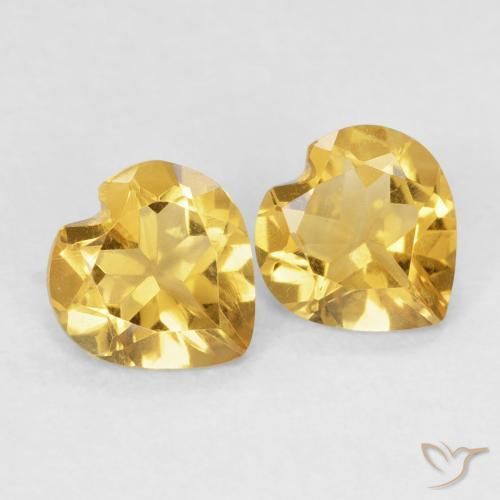 1.14 ctw Golden Citrine Stones, Natural Citrine in Heart Facet Shape for Sale
