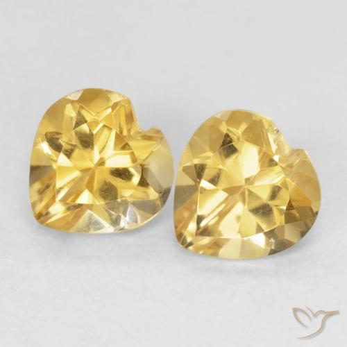1.52ctw Natural Golden Orange Citrine, Heart, VVS-VS