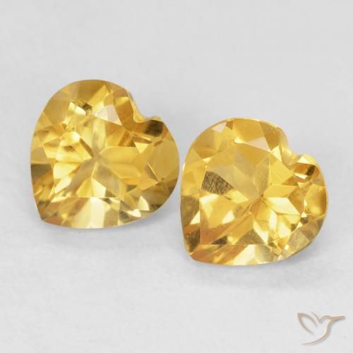 1.42ctw Natural Medium Golden Citrine, Heart, VVS-VS