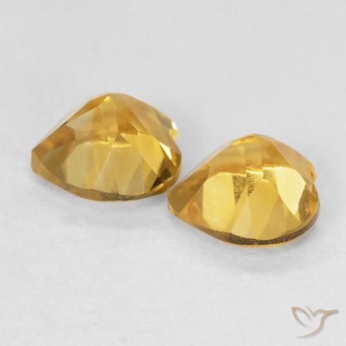 Citrine Gemstones in 6 x 6 mm (calibrated) Size for Sale, Citrine Stones in Medium Golden Color