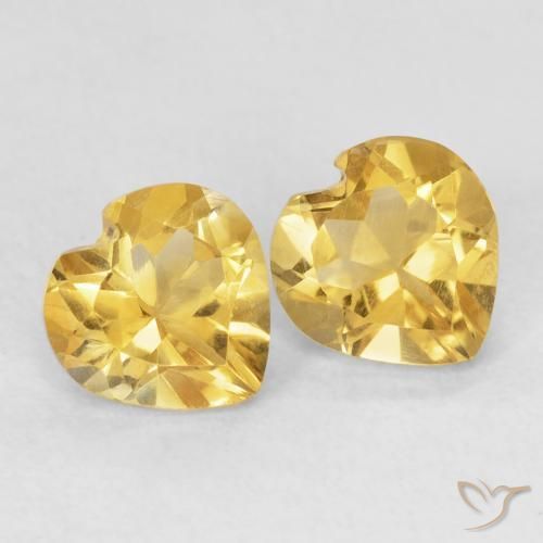 1.39ctw Natural Medium Golden Citrine, Heart, VVS-VS