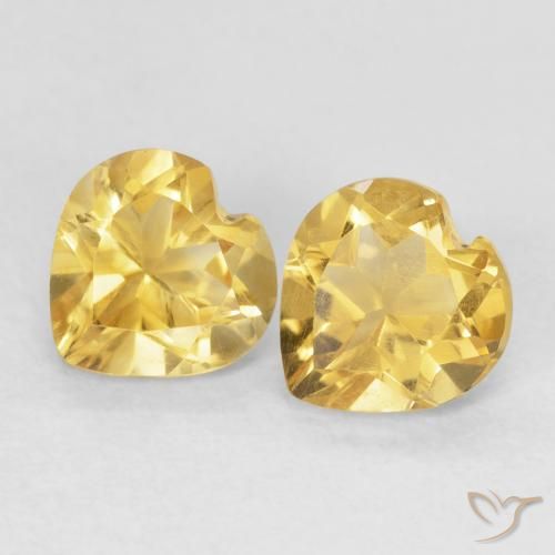 1.39 ctw Golden Citrine Stones, Natural Citrine in Heart Facet Shape for Sale