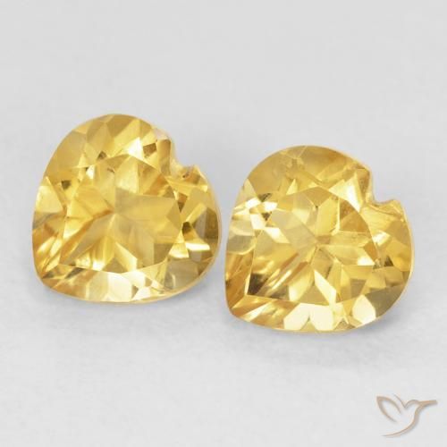 1.58ctw Natural Golden Orange Citrine, Heart, VVS-VS