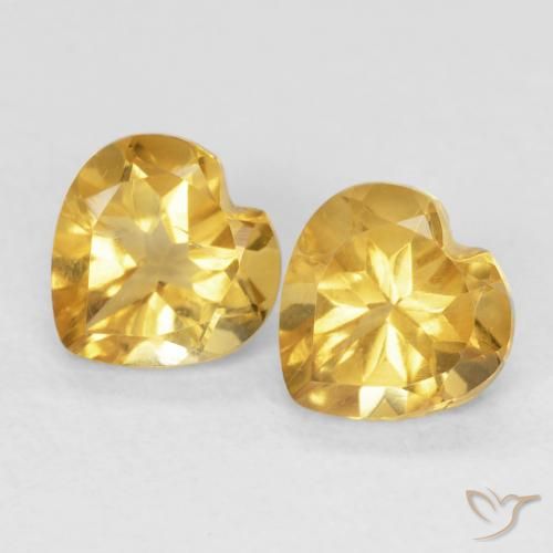 1.51ctw Natural Medium Golden Citrine, Heart, VVS-VS
