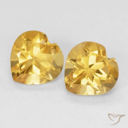 1.45ctw Natural Medium Golden Citrine, Heart, VVS-VS