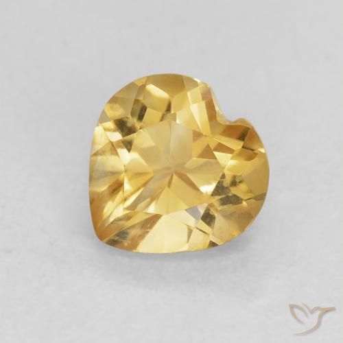 0.79ct Natural Deep Golden Orange Citrine, Heart, VVS