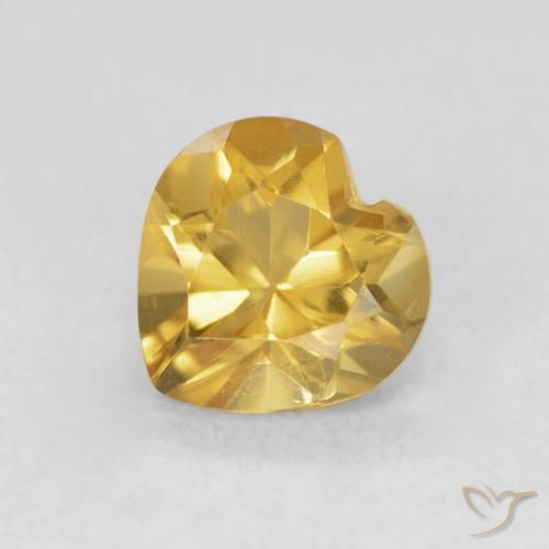 0.79ct Natural Medium Gold Citrine, Heart, VVS