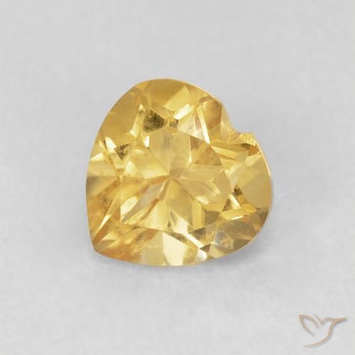 0.78 ct Golden Citrine Stone, Natural Citrine in Heart Facet Shape for Sale