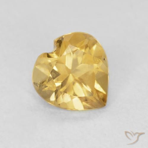 0.71ct Natural Medium Gold Citrine, Heart, VVS