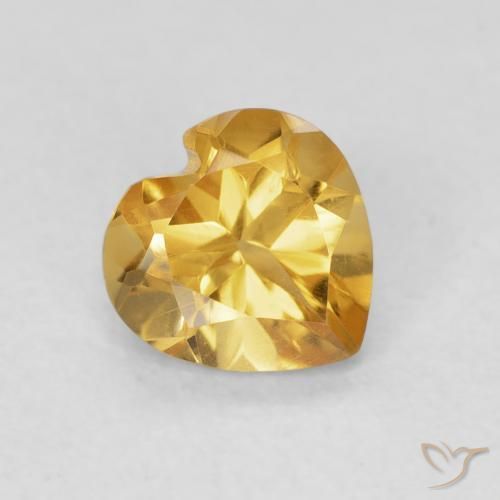 0.71ct Natural Deep Golden Orange Citrine, Heart, VVS