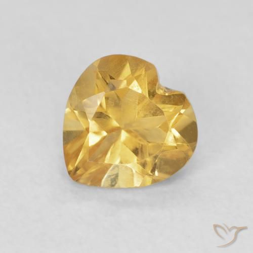 0.74ct Natural Medium Dark-Golden Citrine, Heart, VVS