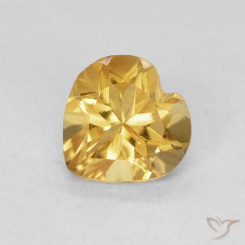 0.74ct Natural Deep Golden Orange Citrine, Heart, VVS