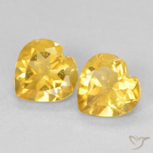 1.39ctw Natural Bright Gold Citrine, Heart, VVS-VS