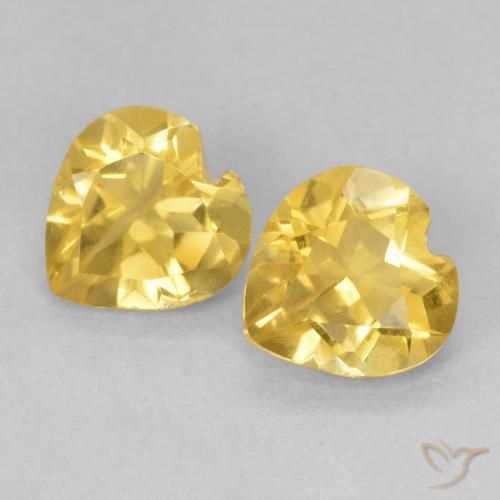 1.25ctw Natural Medium Golden Citrine, Heart, VVS-VS