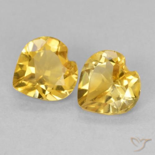 1.30ctw Natural Golden Citrine, Heart, VVS-VS