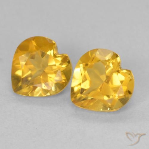 1.40ctw Natural Bright Gold Citrine, Heart, VVS-VS