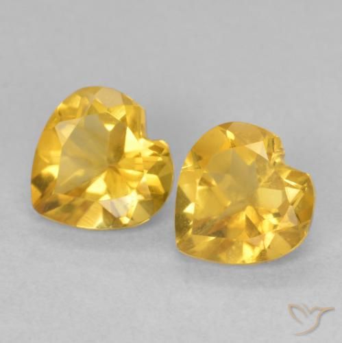 1.38ctw Natural Deep Gold Citrine, Heart, VVS-VS