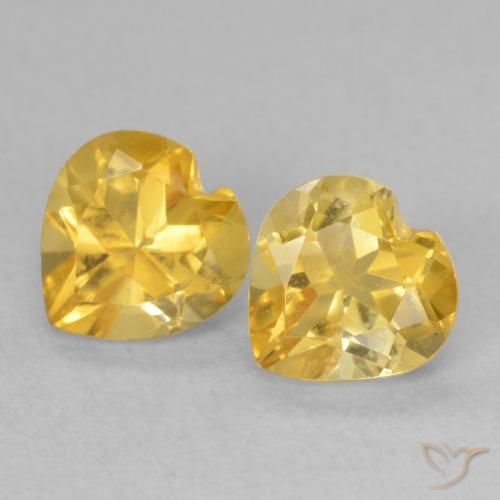 1.48ctw Natural Gold Citrine, Heart, VVS-VS
