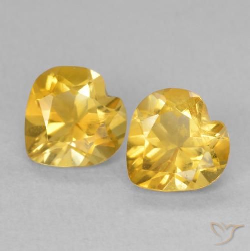 1.41ctw Natural Deep Gold Citrine, Heart, VVS-VS