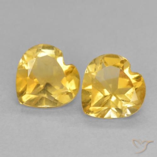 1.31ctw Natural Bright Gold Citrine, Heart, VVS-VS