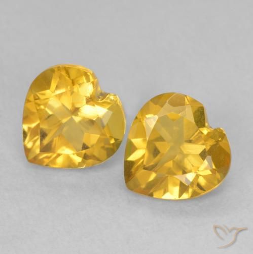 1.41ctw Natural Golden Citrine, Heart, VVS-VS