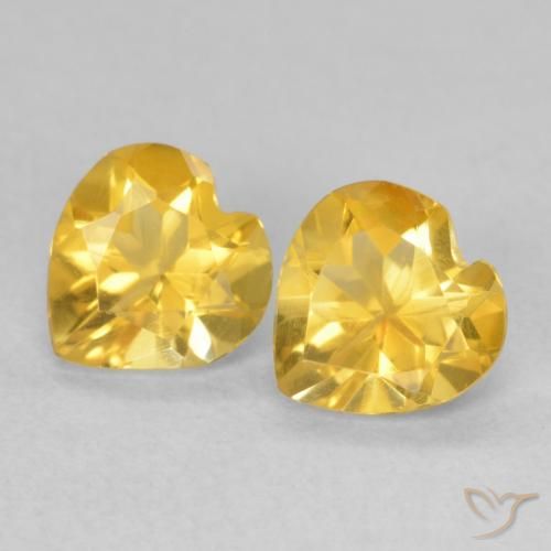 1.28ctw Natural Golden Orange Citrine, Heart, VVS-VS