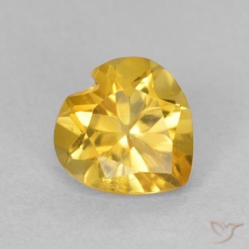 0.73ct Natural Golden Orange Citrine, Heart, VVS-VS