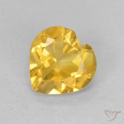 0.74ct Natural Medium Golden Citrine, Heart, VVS-VS