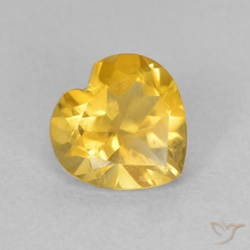 0.71ct Natural Golden Orange Citrine, Heart, VVS-VS