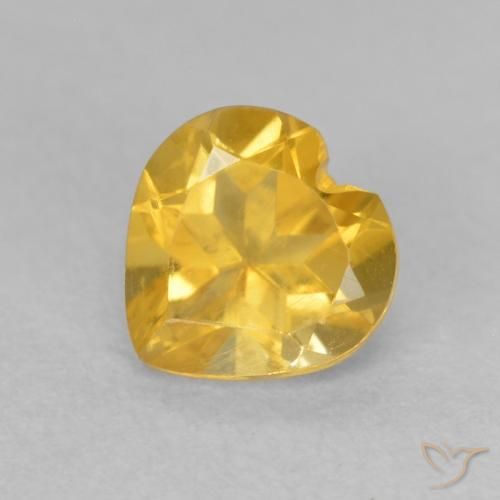 0.76ct Natural Golden Orange Citrine, Heart, VVS-VS, Photo A