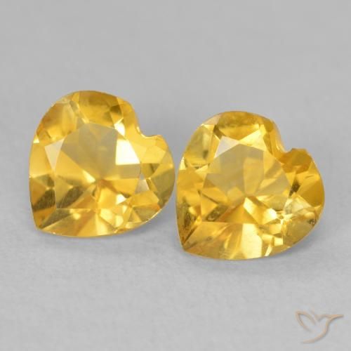 1.34ctw Natural Medium Golden Citrine, Heart, VVS-VS