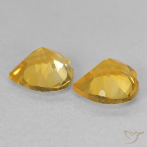 Citrine Gemstones in 6.3 x 6.1 mm Size for Sale, Citrine Stones in Medium Golden Color