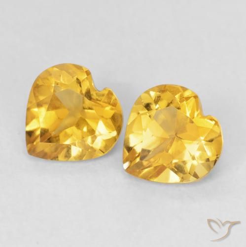 1.35ctw Natural Bright Gold Citrine, Heart, VVS-VS