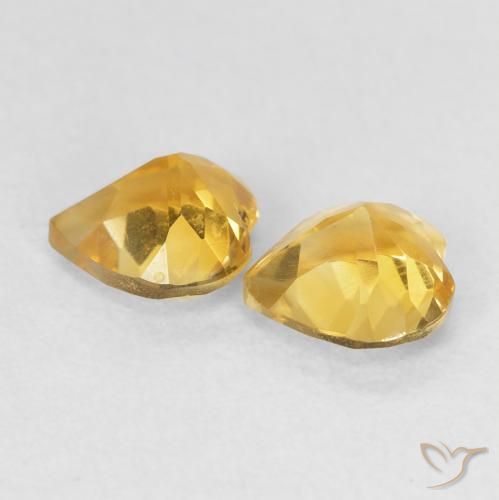 Citrine Gemstones in 6 x 6 mm (calibrated) Size for Sale, Citrine Stones in Bright Gold Color