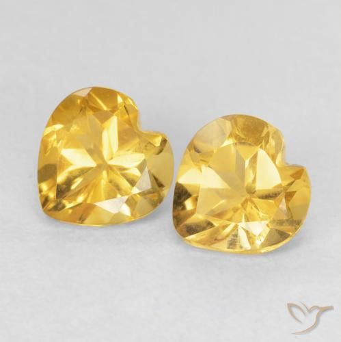 1.51ctw Natural Medium Golden Citrine, Heart, VVS-VS