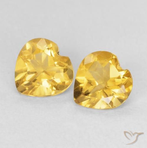 1.28ctw Natural Golden Orange Citrine, Heart, VVS-VS